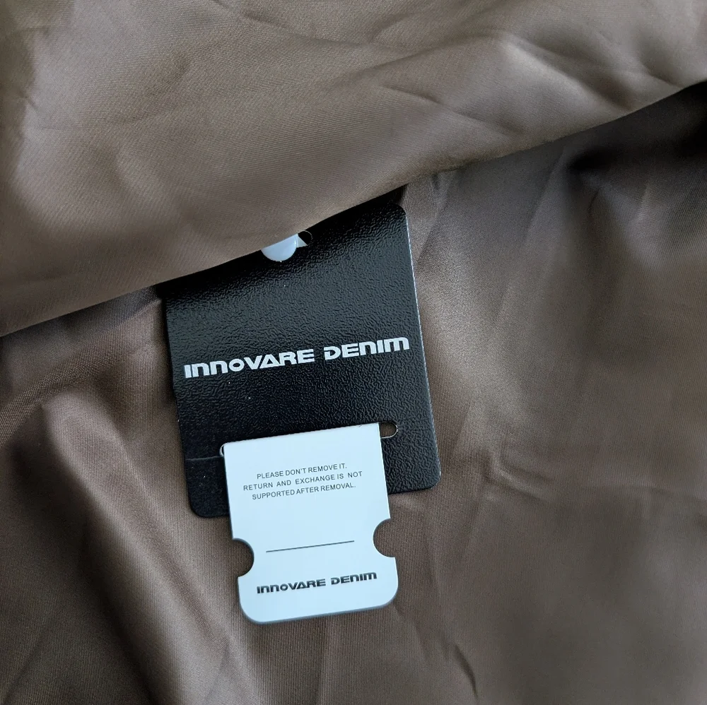 Faux Suede Oversize Brown Trench Coat Innovare Denim - Picture 3 of 5